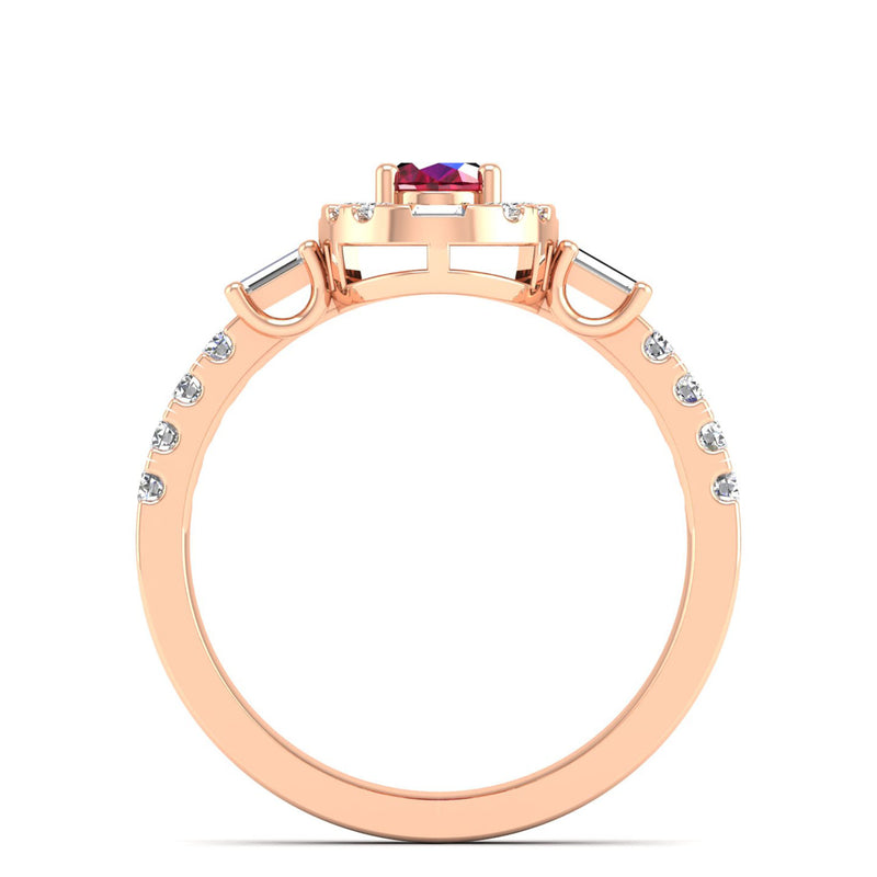 14K Rose Gold - Ruby