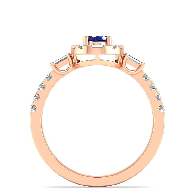14K Rose Gold - Sapphire