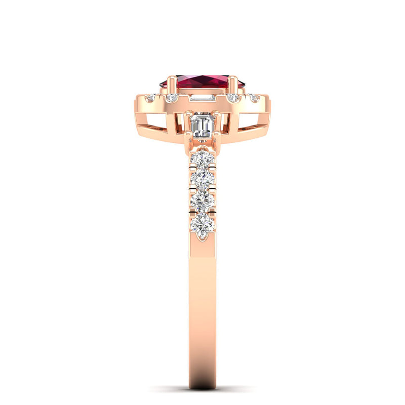 14K Rose Gold - Ruby
