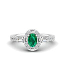14K White Gold - Emerald