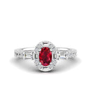14K White Gold - Ruby