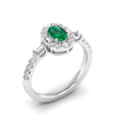14K White Gold - Emerald