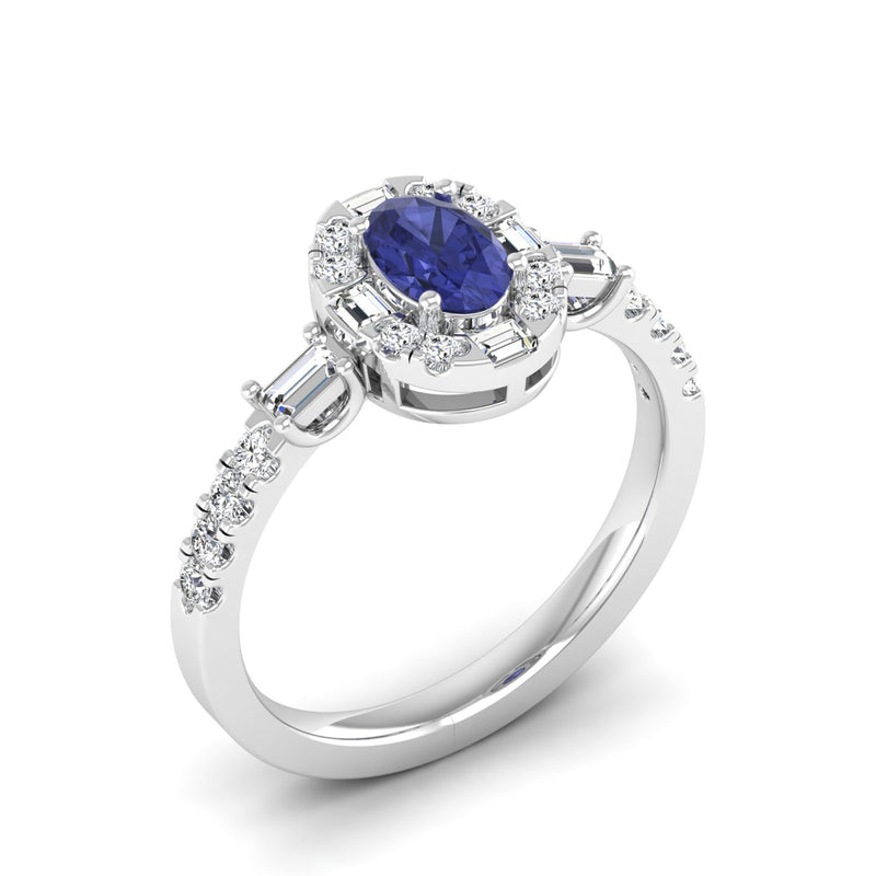 14K White Gold - Tanzanite