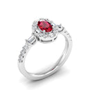 14K White Gold - Ruby