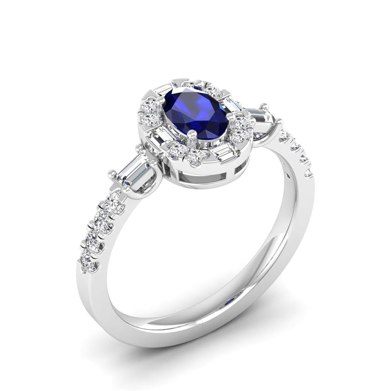 14K White Gold - Sapphire