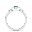 14K White Gold - Emerald