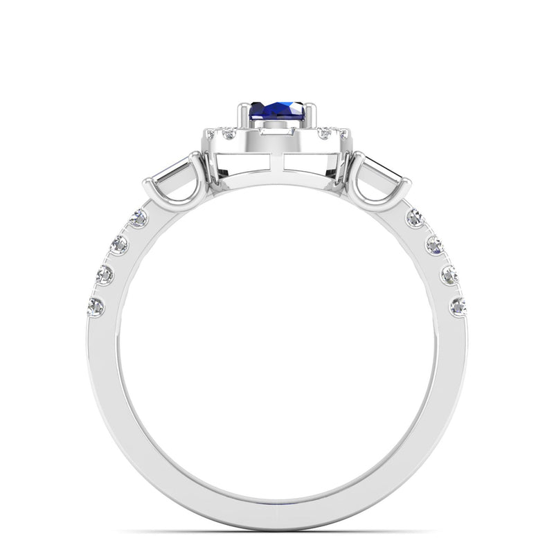 14K White Gold - Sapphire