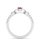 14K White Gold - Ruby