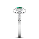 14K White Gold - Emerald