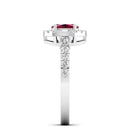 14K White Gold - Ruby