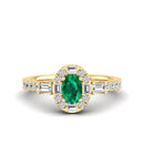 14K Yellow Gold - Emerald