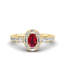 14K Yellow Gold - Ruby