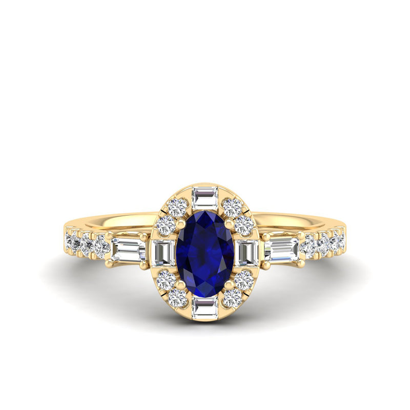 14K Yellow Gold - Sapphire