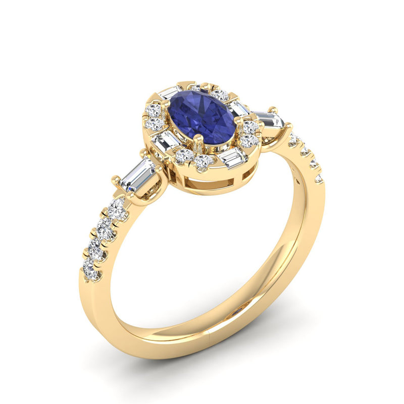 14K Yellow Gold - Tanzanite