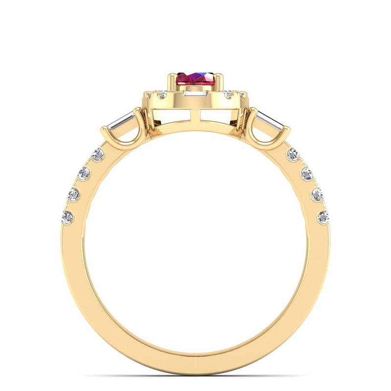 14K Yellow Gold - Ruby