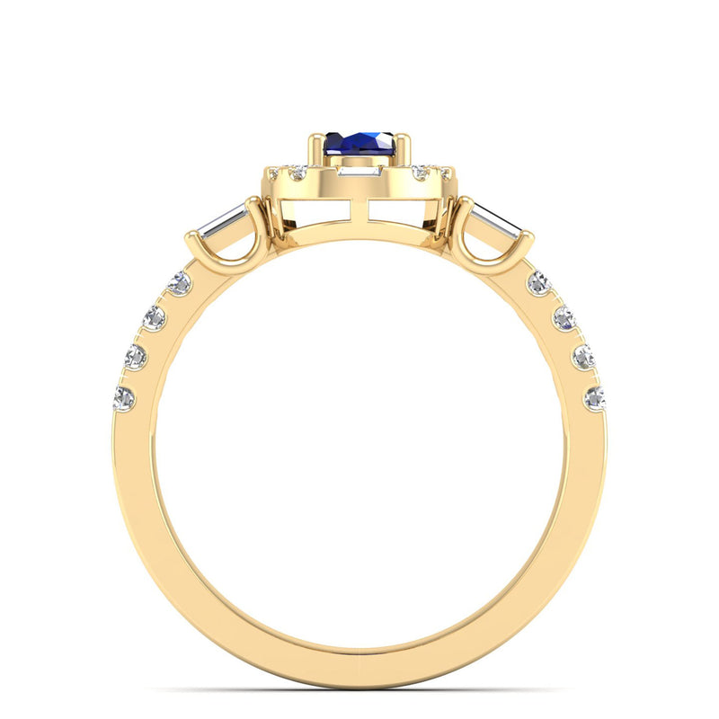 14K Yellow Gold - Sapphire