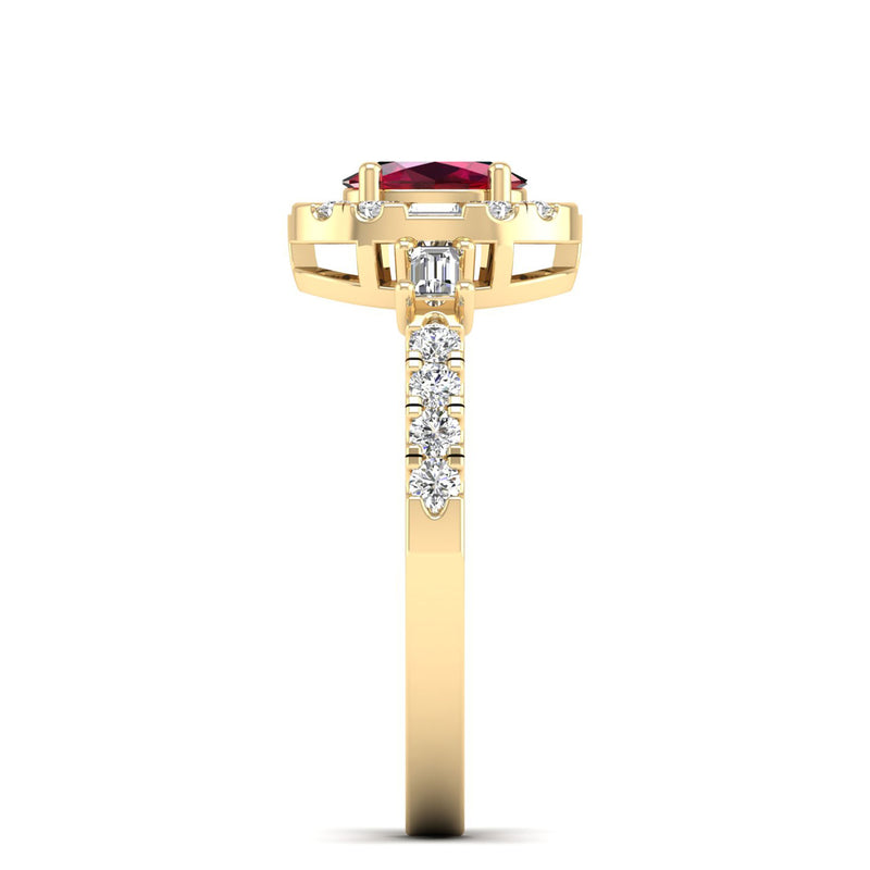 14K Yellow Gold - Ruby