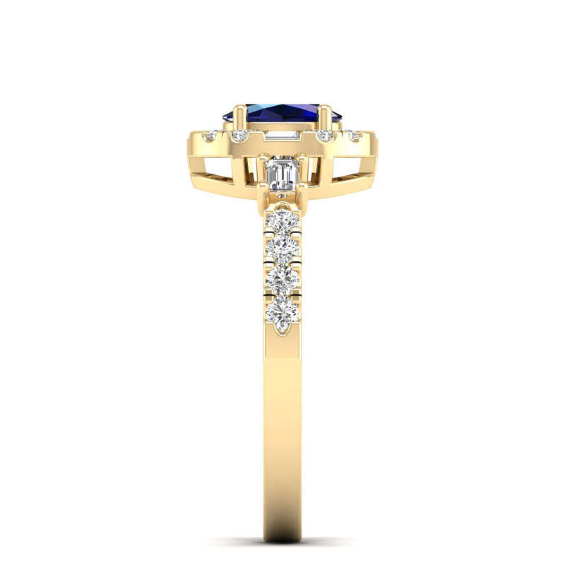 14K Yellow Gold - Sapphire