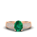 14K Rose Gold - Emerald