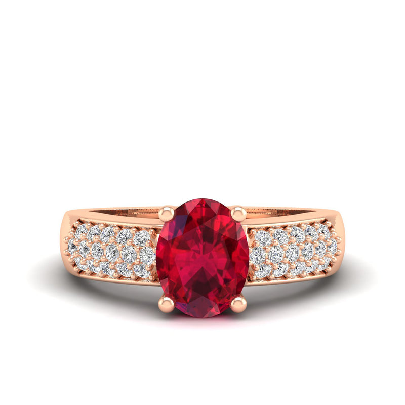 14K Rose Gold - Ruby