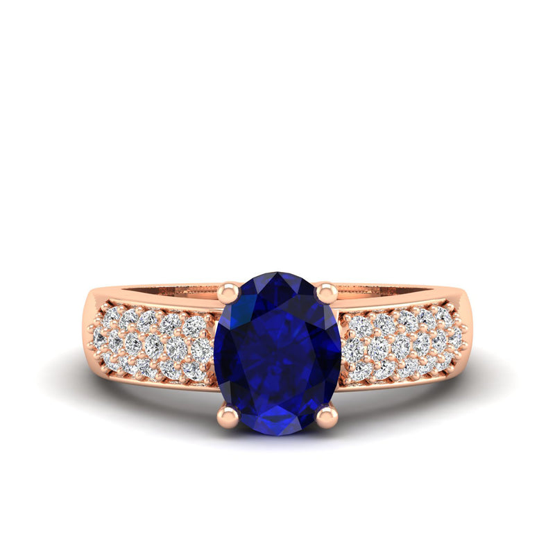 14K Rose Gold - Sapphire