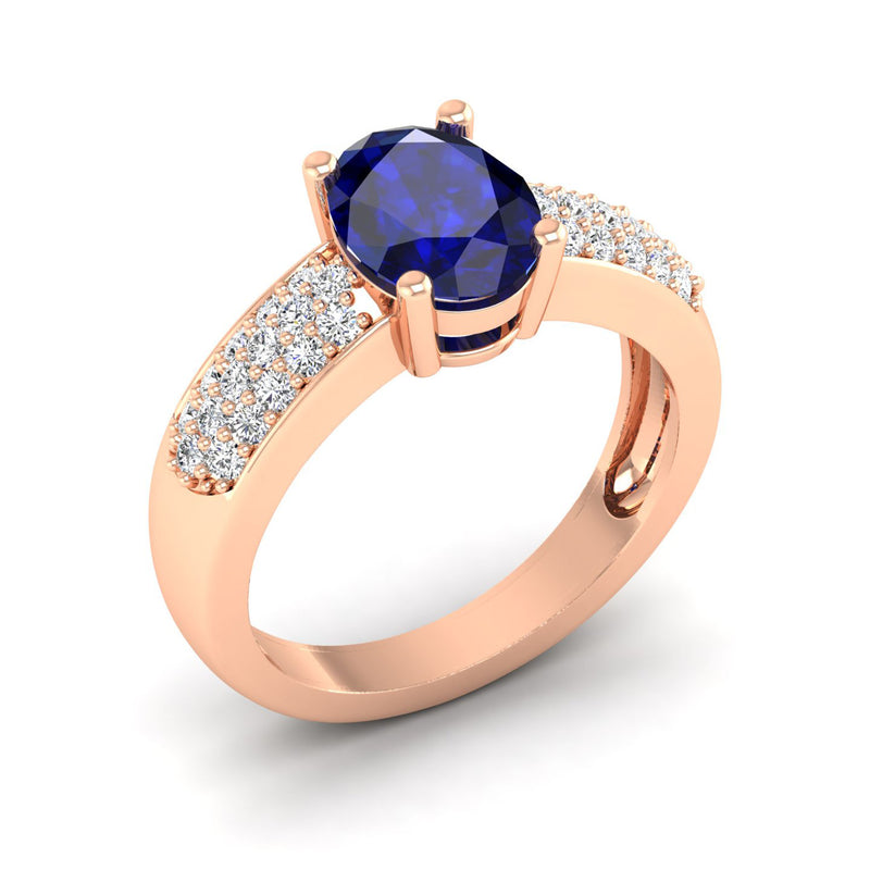 14K Rose Gold - Sapphire