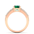 14K Rose Gold - Emerald