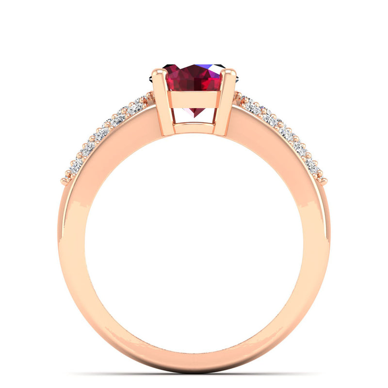 14K Rose Gold - Ruby