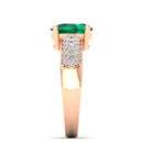 14K Rose Gold - Emerald