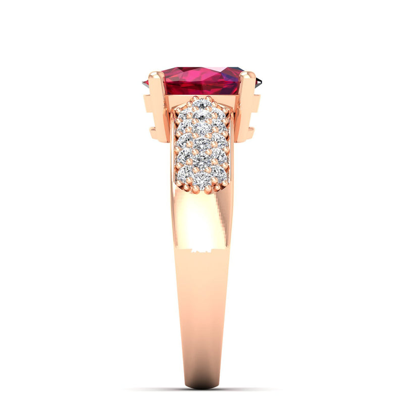 14K Rose Gold - Ruby