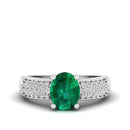 14K White Gold - Emerald