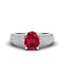 14K White Gold - Ruby