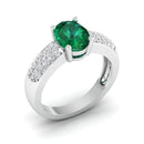 14K White Gold - Emerald