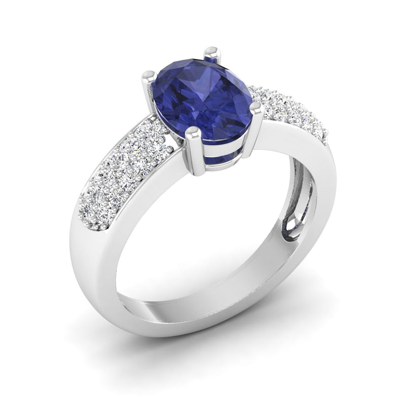 14K White Gold - Tanzanite