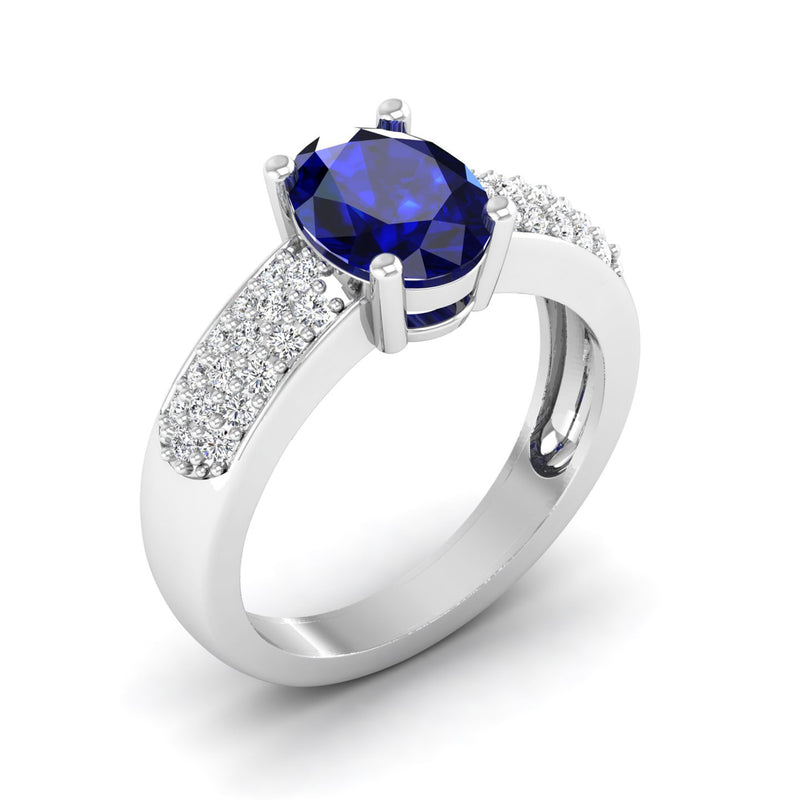 14K White Gold - Sapphire