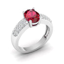 14K White Gold - Ruby