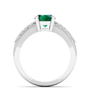 14K White Gold - Emerald
