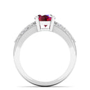 14K White Gold - Ruby