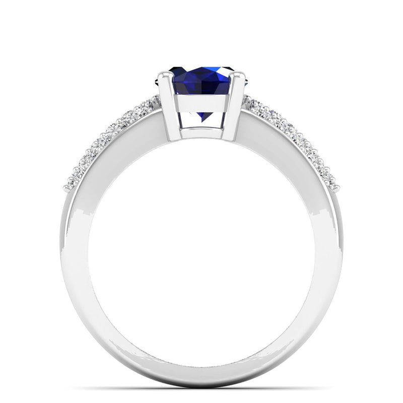 14K White Gold - Sapphire