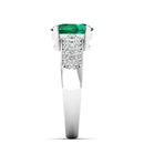 14K White Gold - Emerald