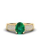 14K Yellow Gold - Emerald