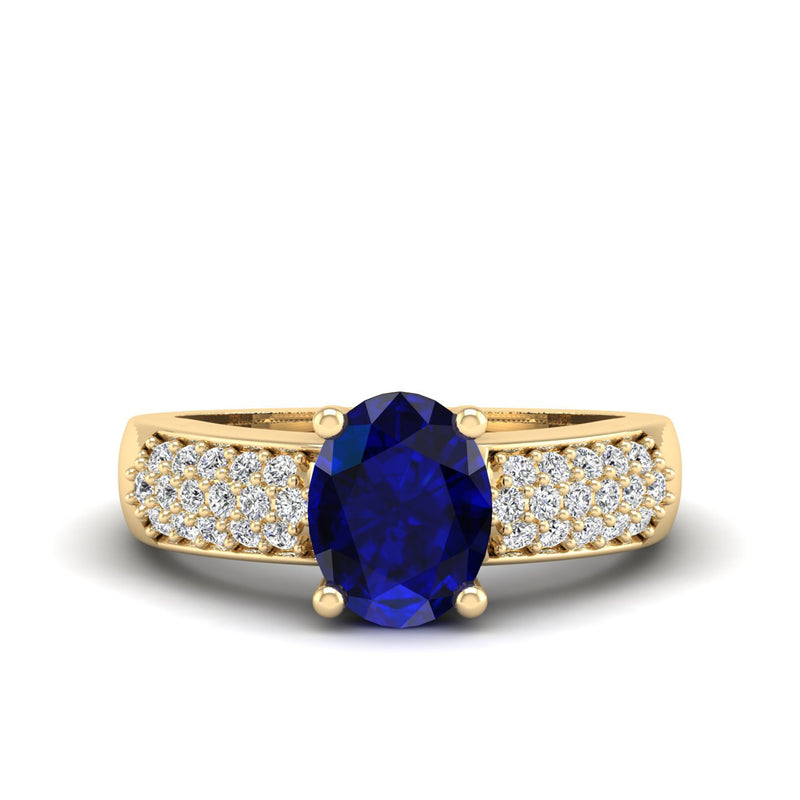 14K Yellow Gold - Sapphire