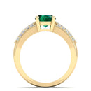 14K Yellow Gold - Emerald