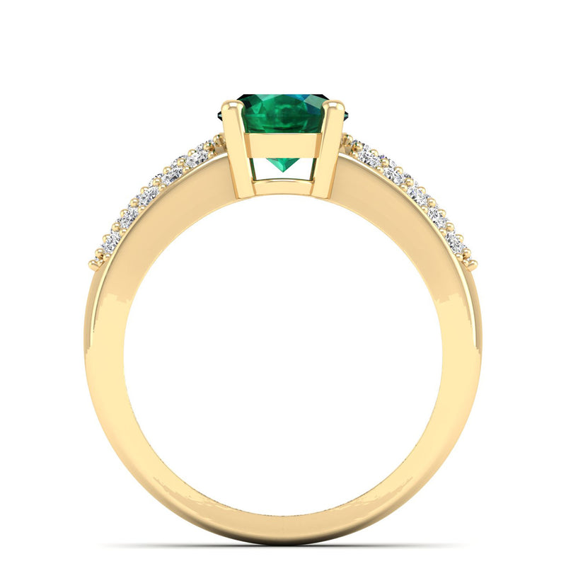 14K Yellow Gold - Emerald