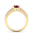 14K Yellow Gold - Ruby