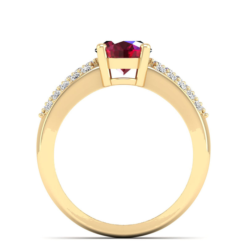 14K Yellow Gold - Ruby