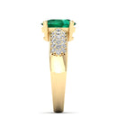 14K Yellow Gold - Emerald