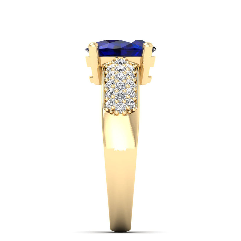 14K Yellow Gold - Sapphire