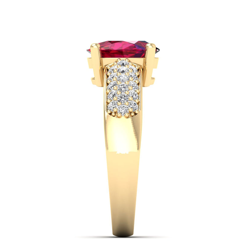 14K Yellow Gold - Ruby