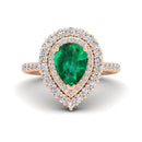 14K Rose Gold - Emerald